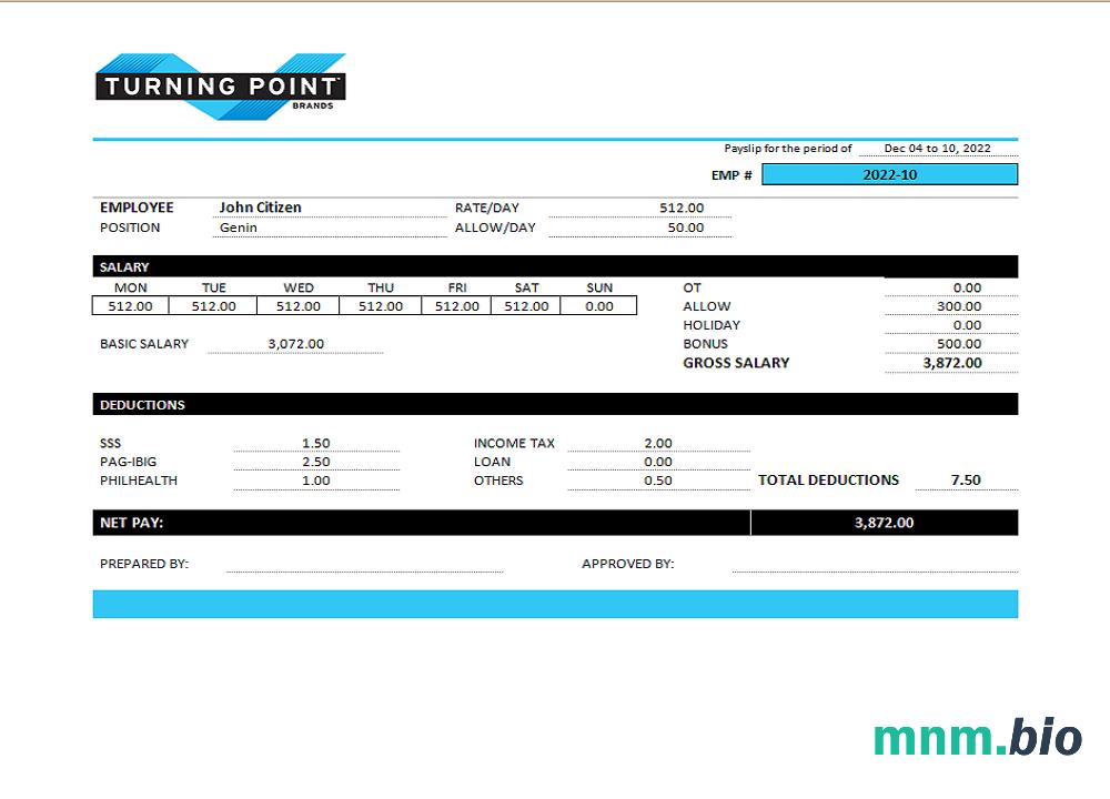 USA Turning Point Brands tobacco company pay stub